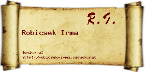 Robicsek Irma névjegykártya